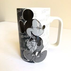 Rare Disney Sketch Mickey Paris Black White Mug